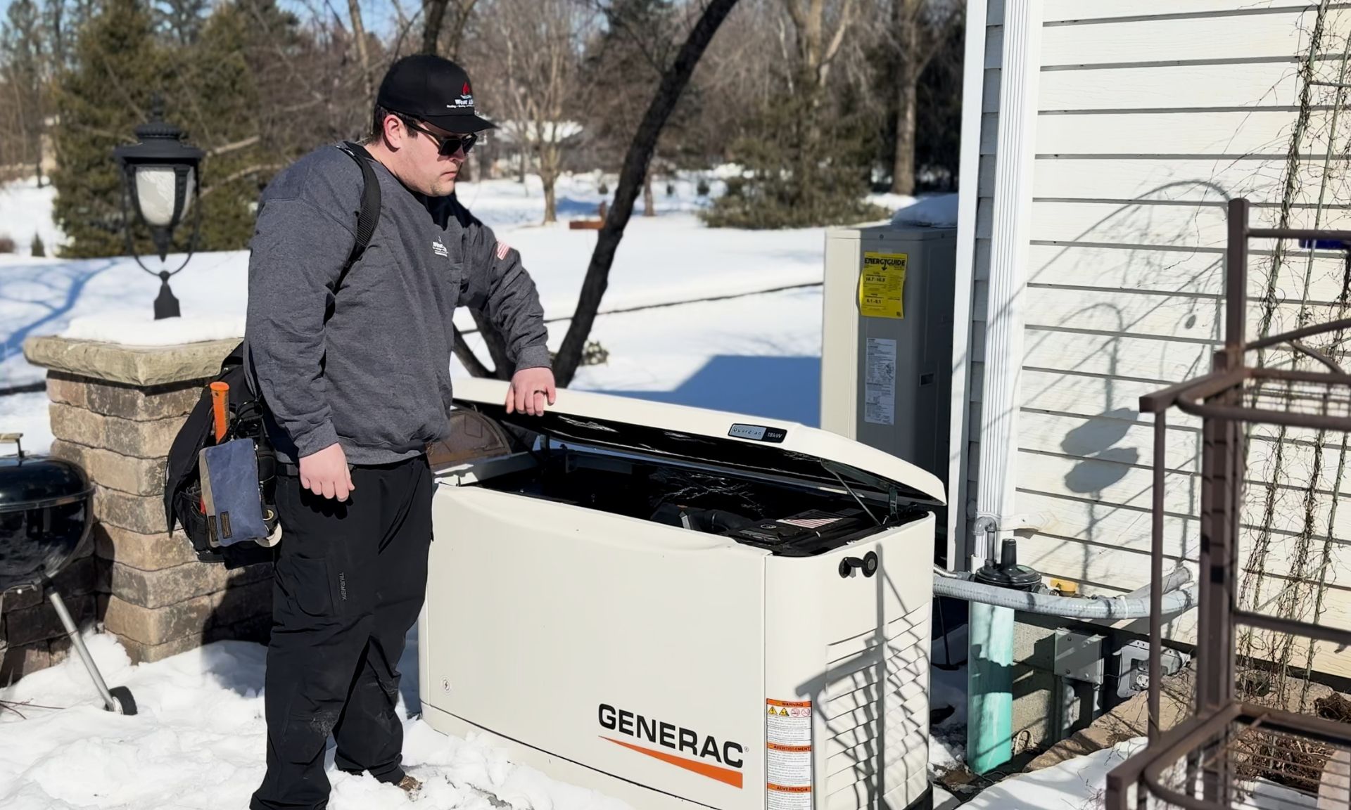 Electrician_Performing_Generator_Maintenance Electrician Installing a whole home generator